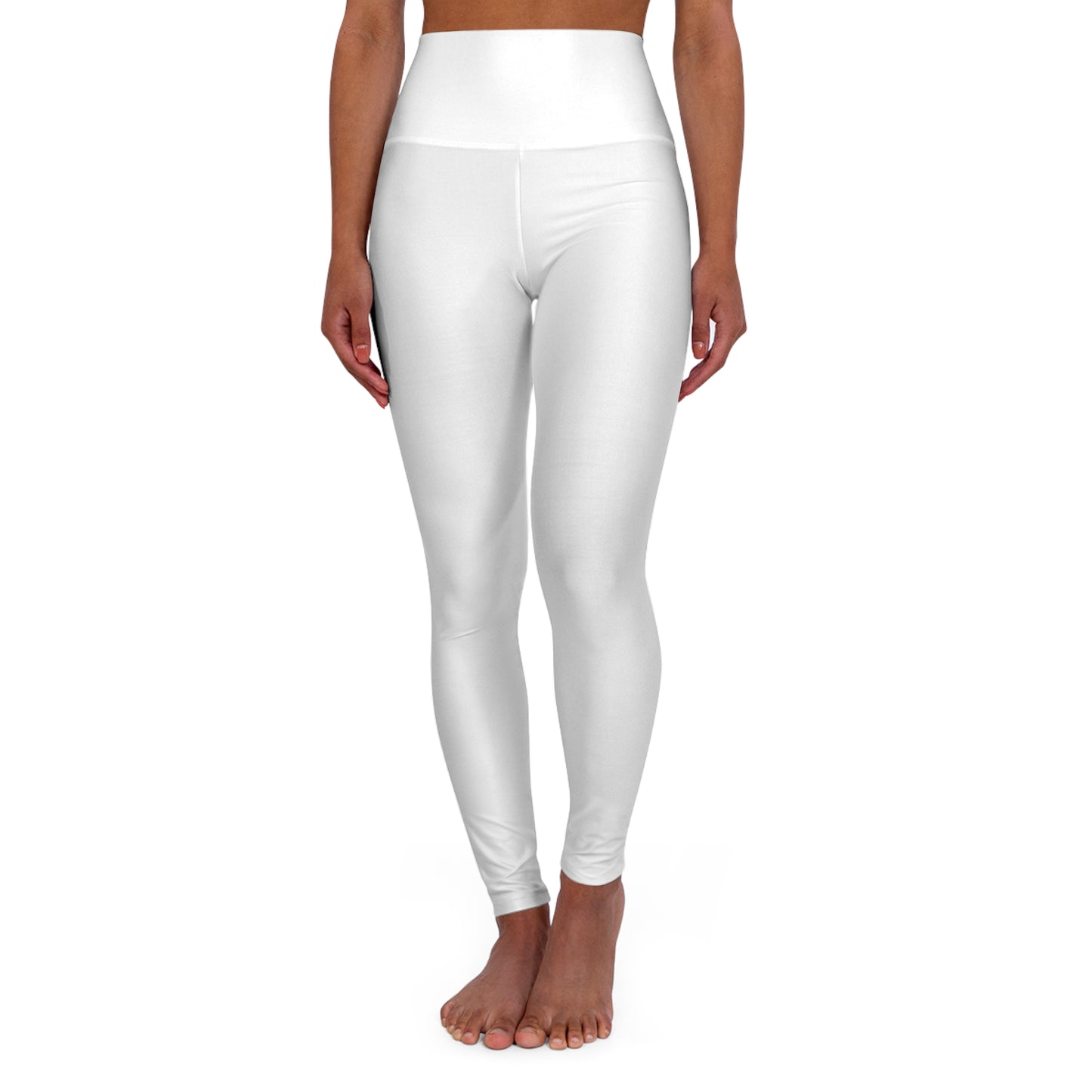 Kiss White High Waisted Yoga Leggings (AOP)