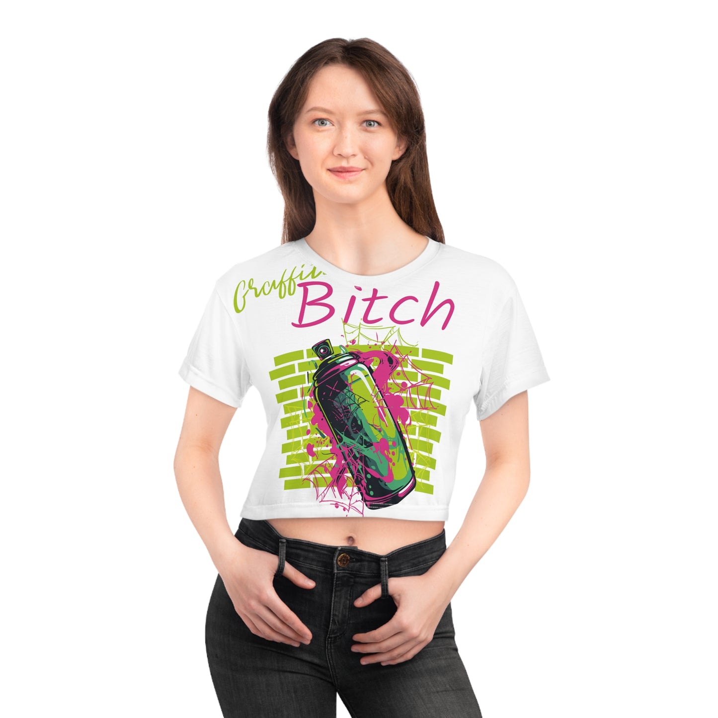 Graffiti Bitch Crop Tee