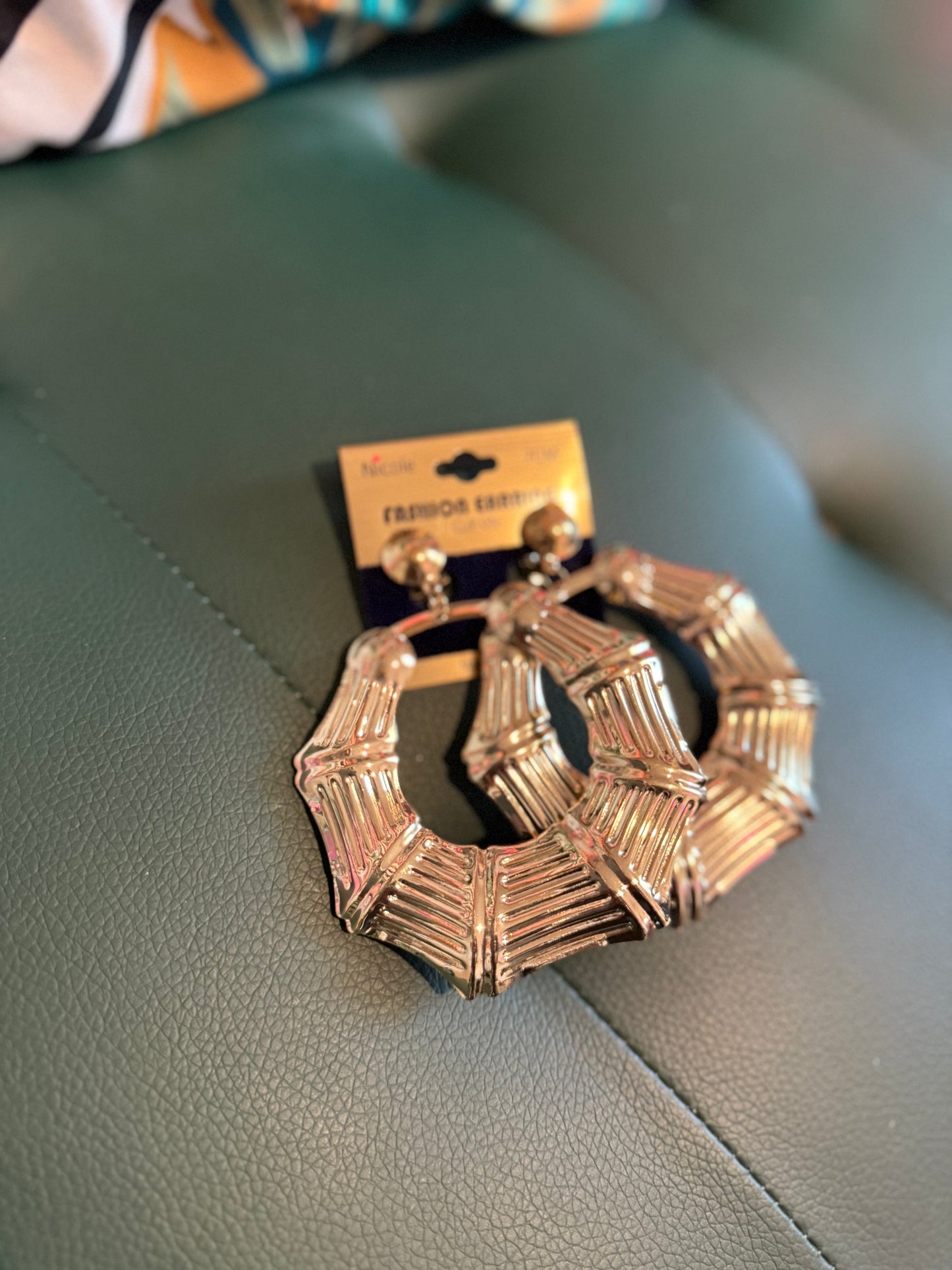 Gold Wide Bamboo Clip Ons