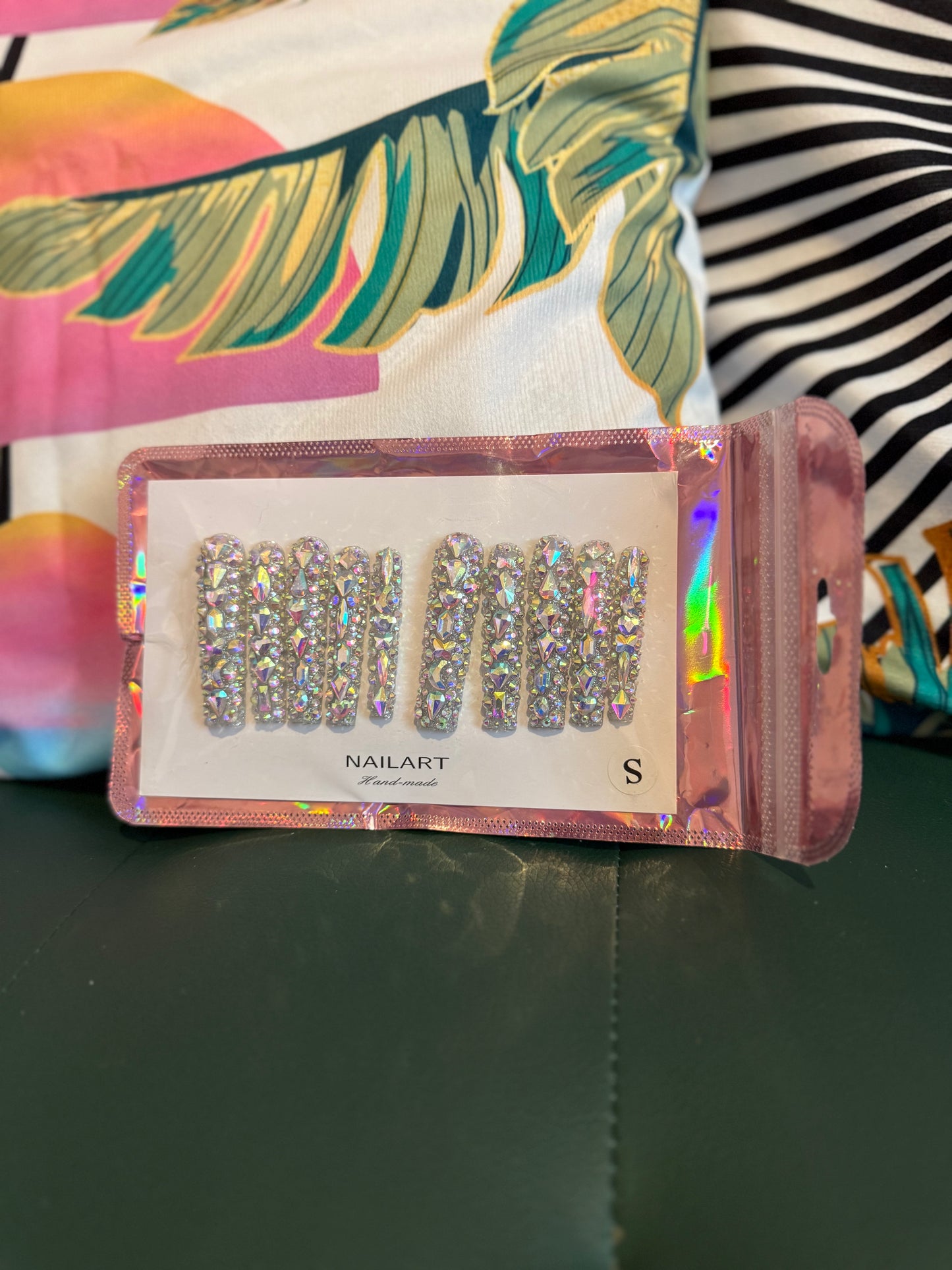 Extra Long Diamond Goddess 10pcs Nail Set