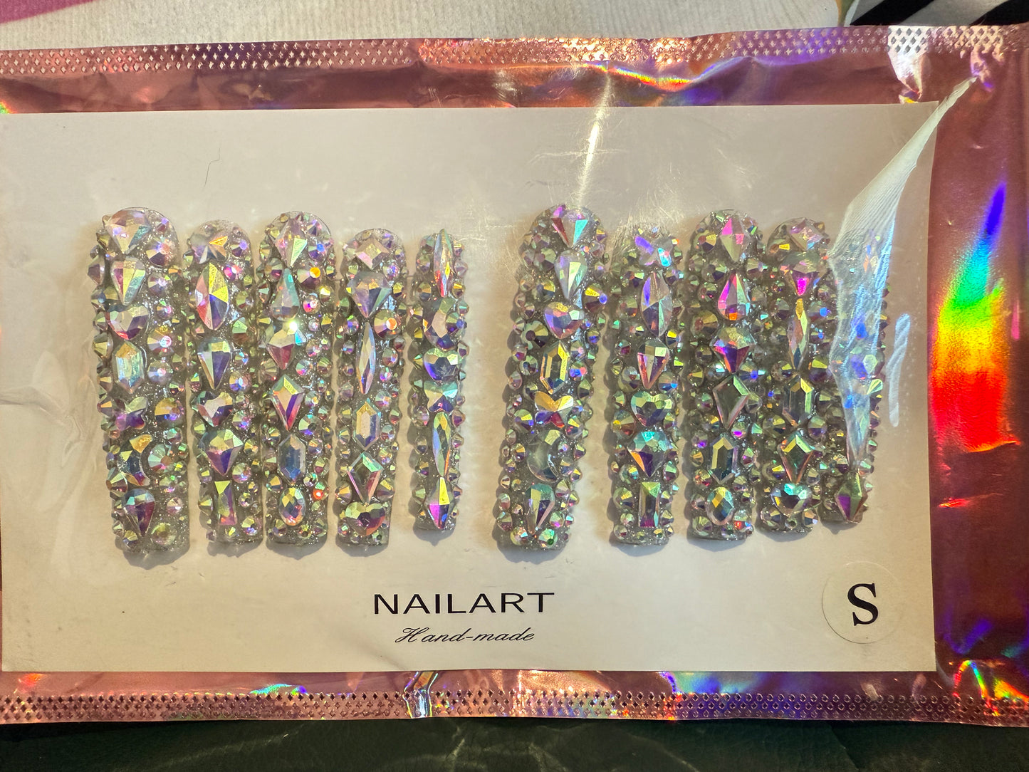 Extra Long Diamond Goddess 10pcs Nail Set