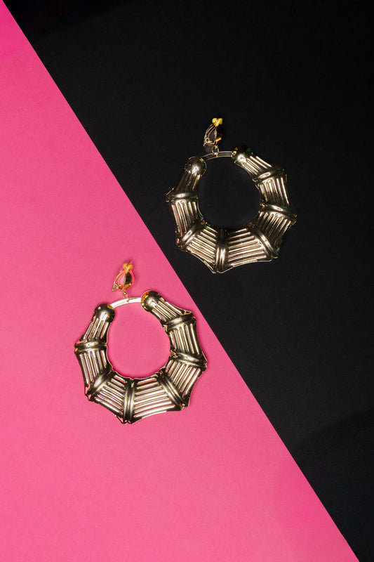 Gold Wide Bamboo Clip Ons