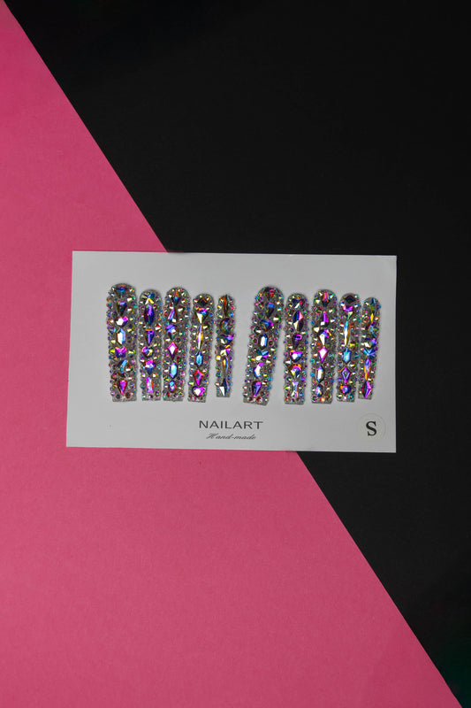 Extra Long Diamond Goddess 10pcs Nail Set