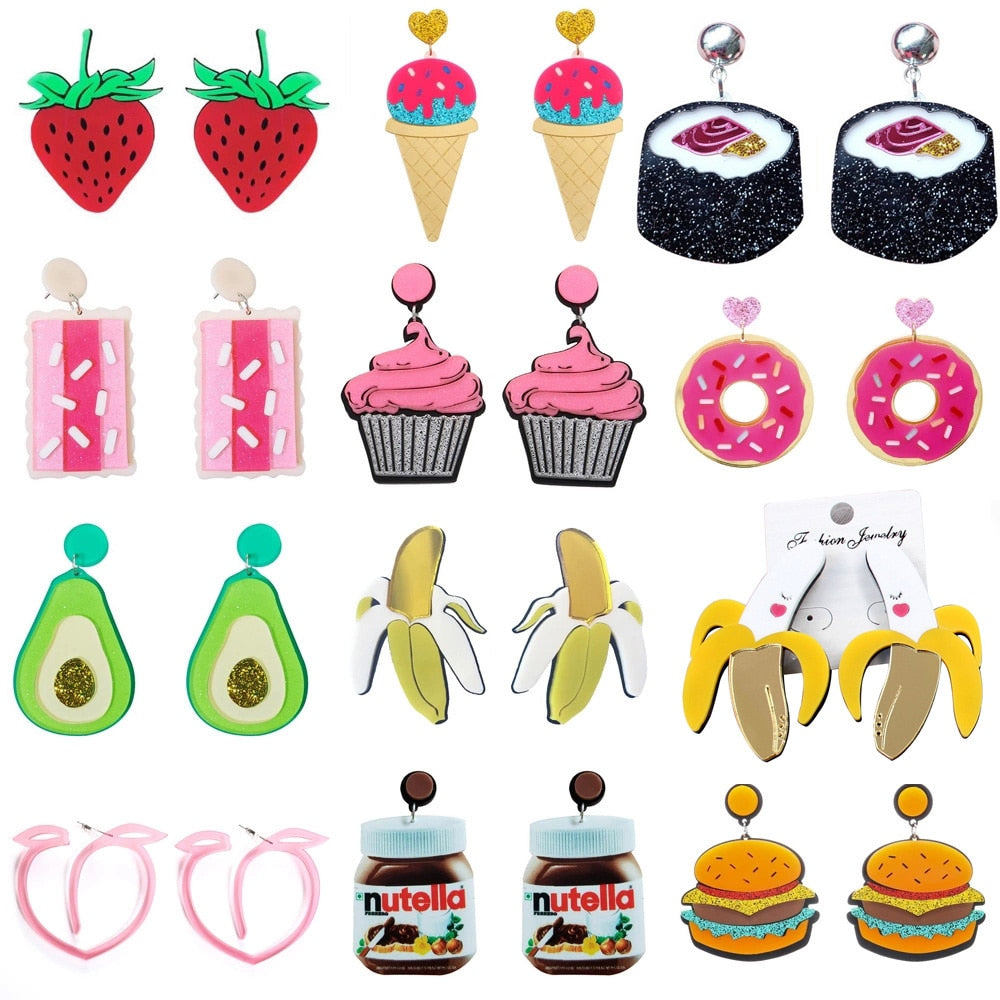 Fruit Mixed Food Acrylic Earrings