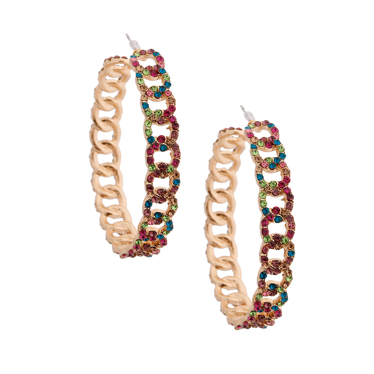 Multi Color Chain Link Hoops