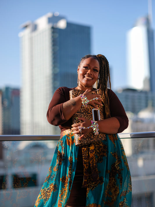 Teal Sheer Print Tail