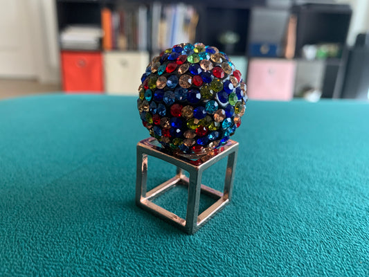 Rainbow Rhinestone Disco Ball Ring