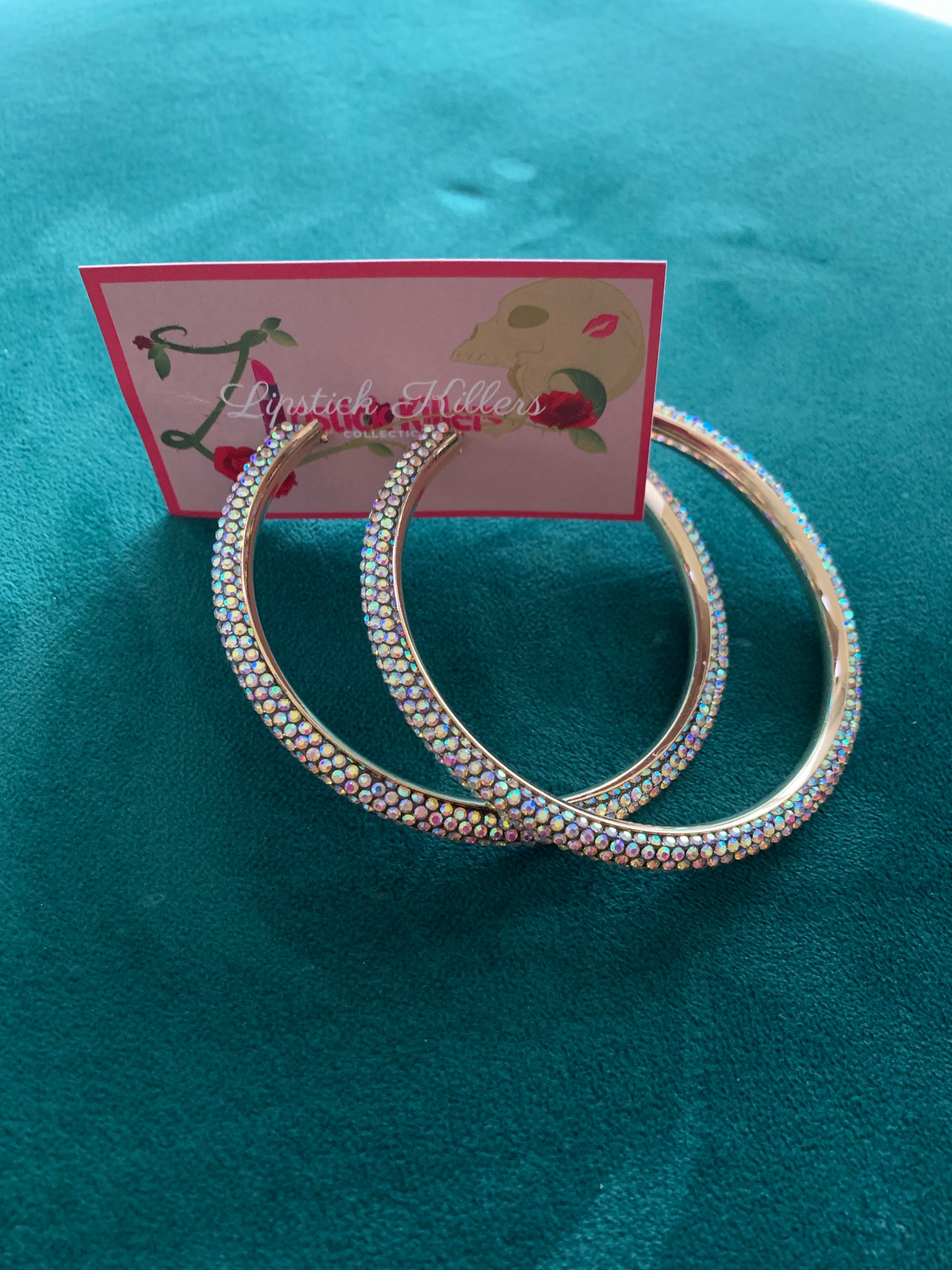 Crystal Gold Hoops