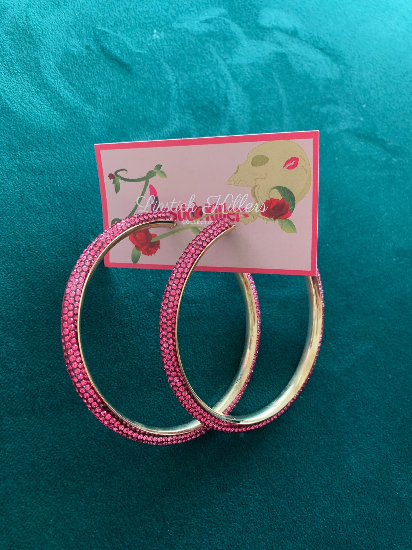 Crystal Gold Hoops