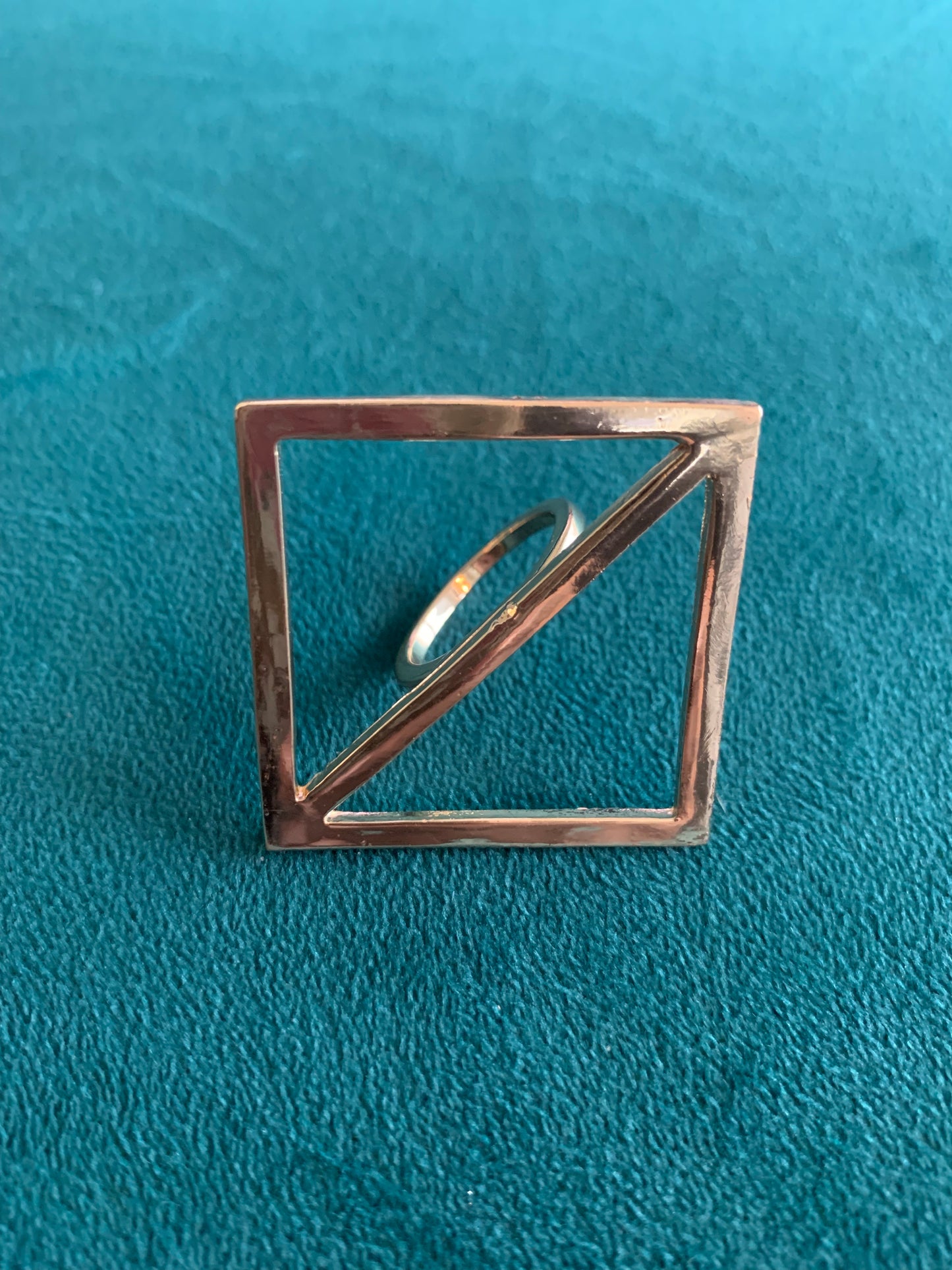 Gold Metal Square Ring