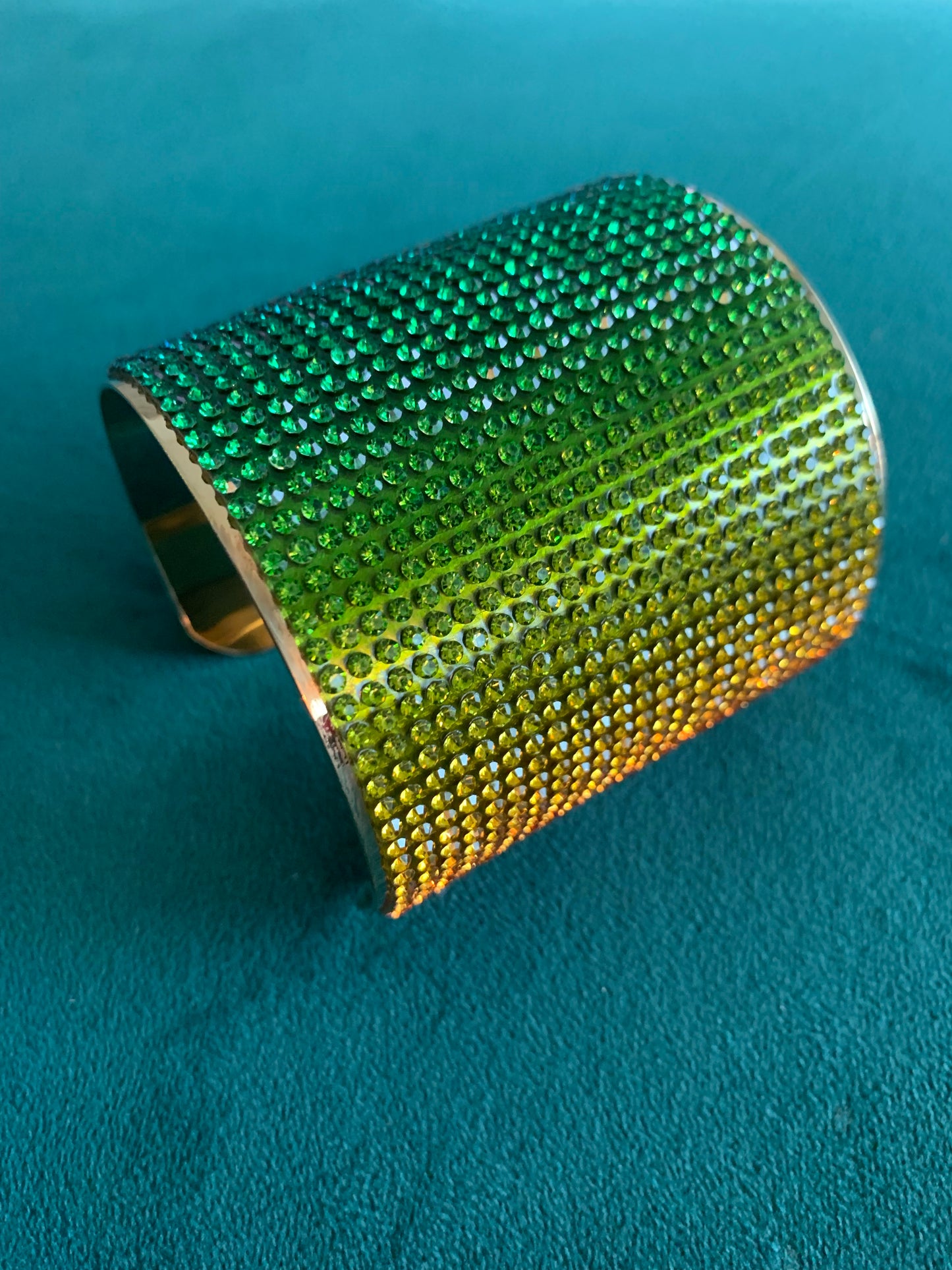 Rainbow Rhinestone Cuff Bracelet