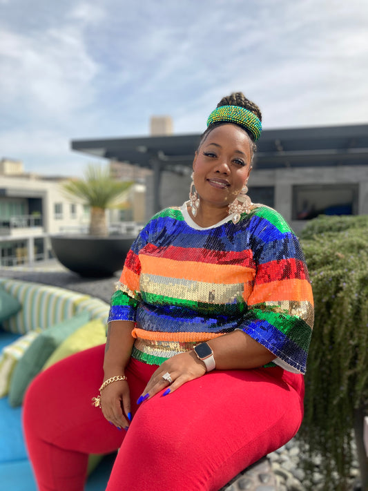 Rainbow Bright Sequins Shirt