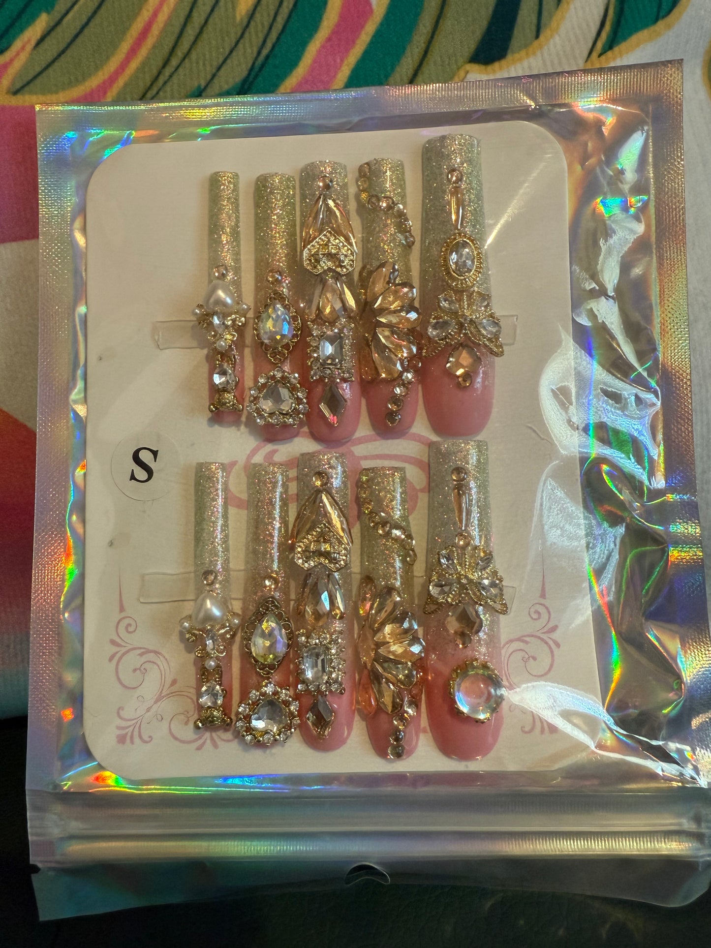 Extra Long Light Pink Goddess 10pcs Nail Set