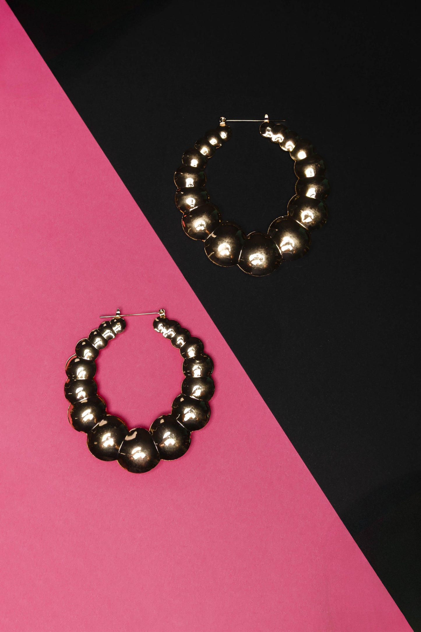 Gold Circle Round Retro Hoops