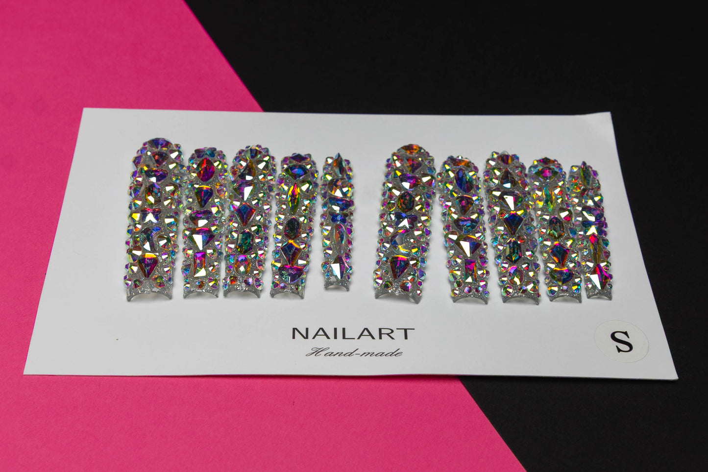 Extra Long Diamond Goddess 10pcs Nail Set
