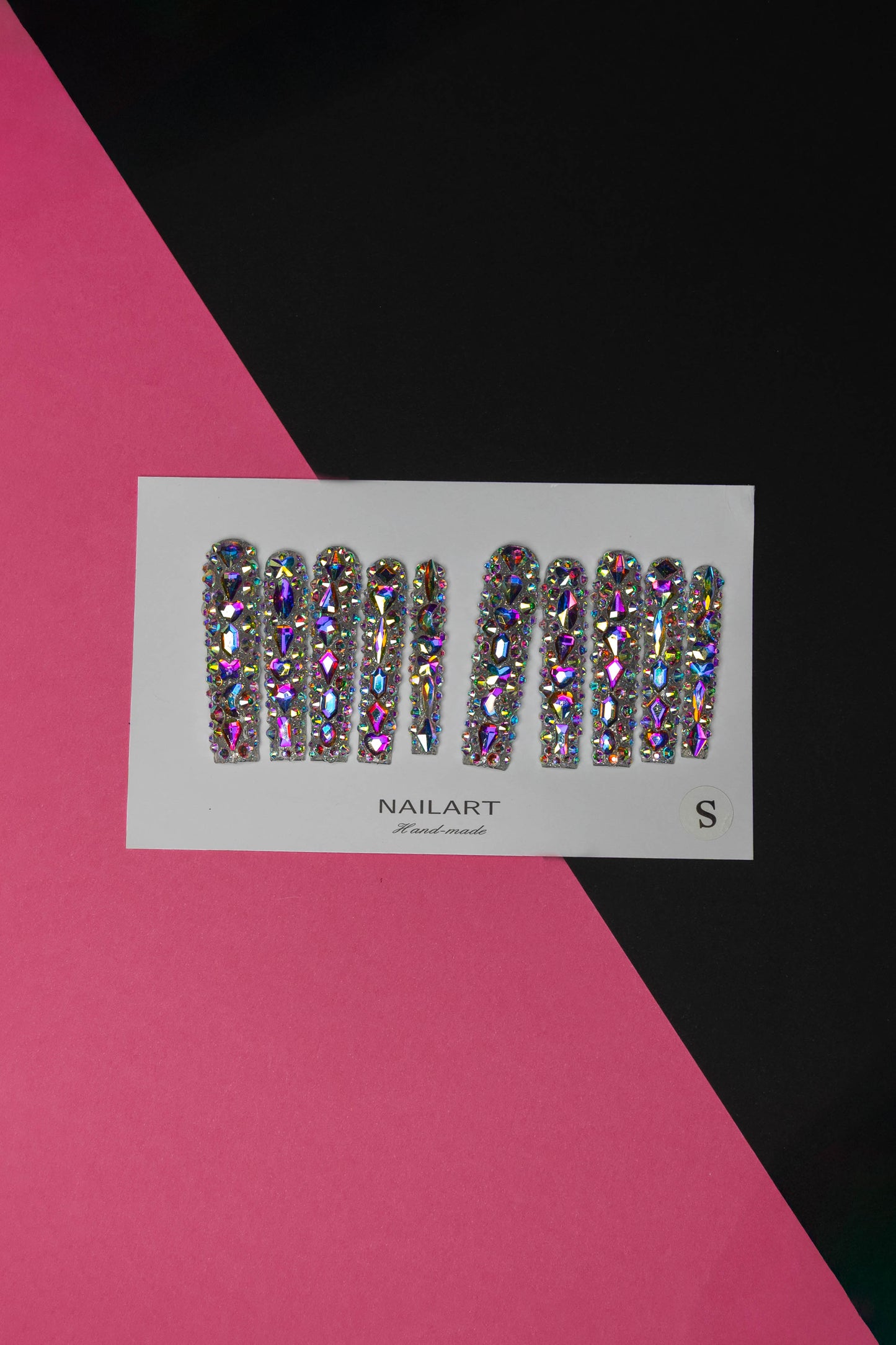 Extra Long Diamond Goddess 10pcs Nail Set