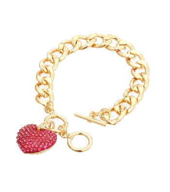 Pink Heart Toggle Bracelet