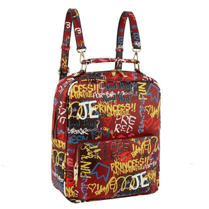 Open image in slideshow, Red Graffiti Trolley Sleeve Backpack
