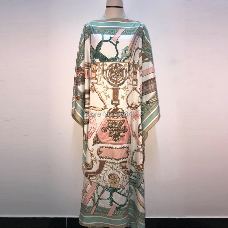 Africa Silk Kaftan Maxi Dress