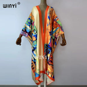 Open image in slideshow, Maxi Kimono Silk Robe
