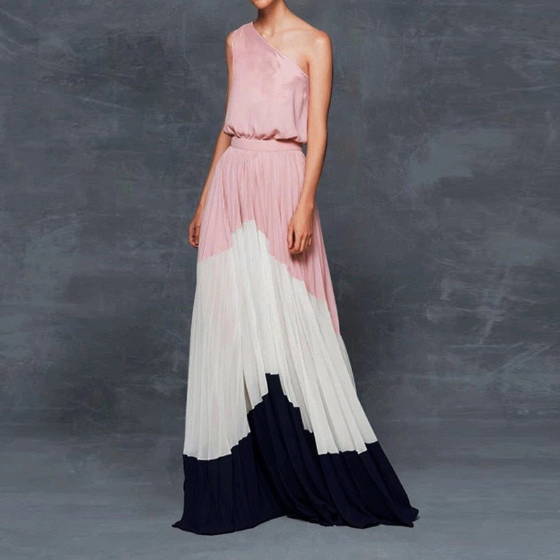 Sexy One Shoulder A-Line Long Dress