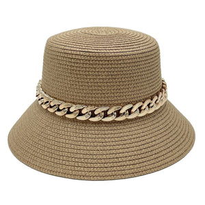 Open image in slideshow, Gold Chain Camel Bucket Hat

