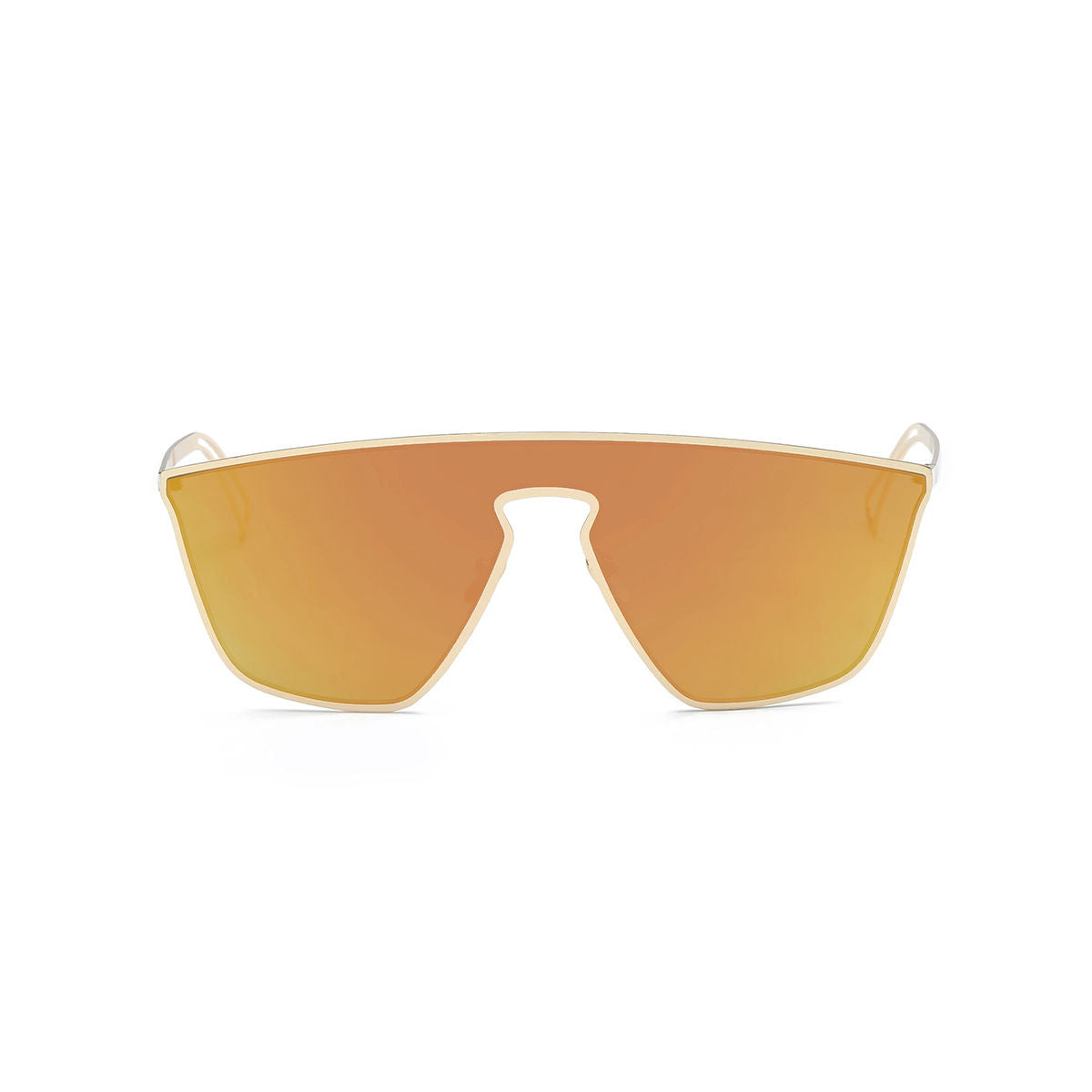 Orange Futuristic Flat Lens Sunglasses