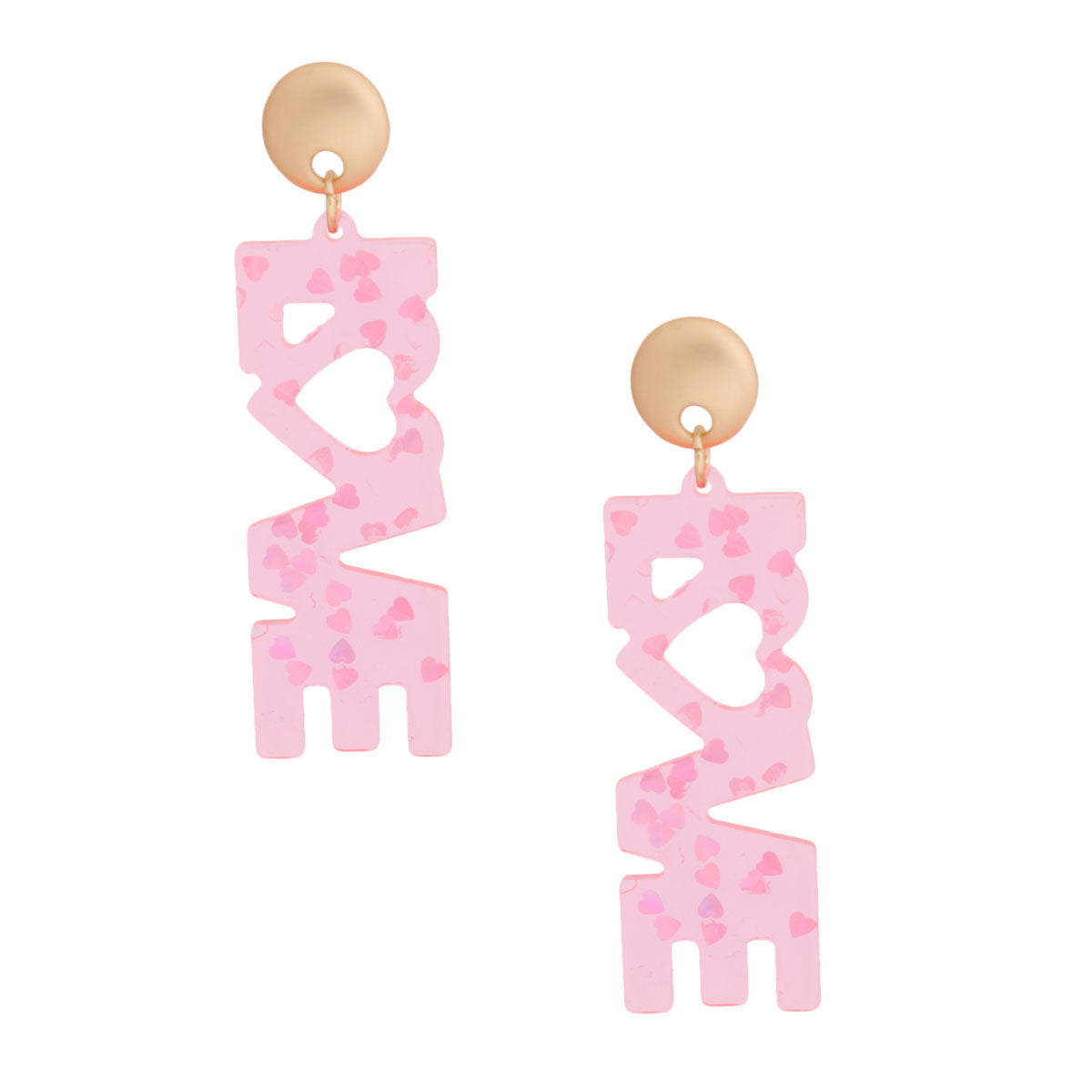 Light Pink LOVE Matte Earrings