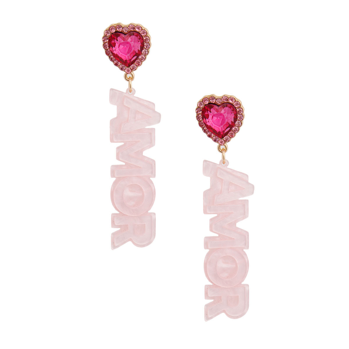 Light Pink Amor Heart Earrings