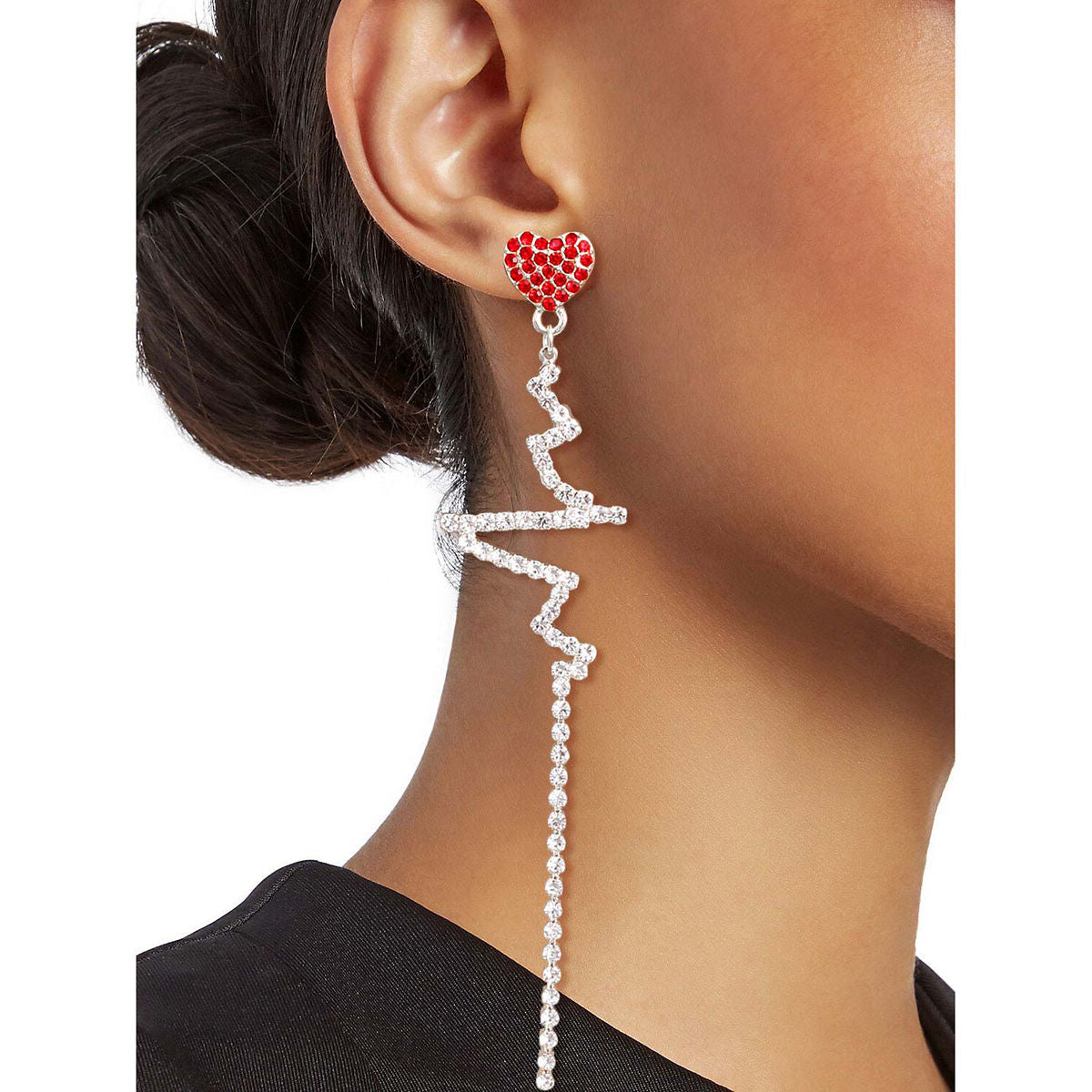 Silver Heartbeat Earrings