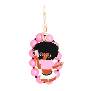 Open image in slideshow, Pink Black Girl Magic Keychain
