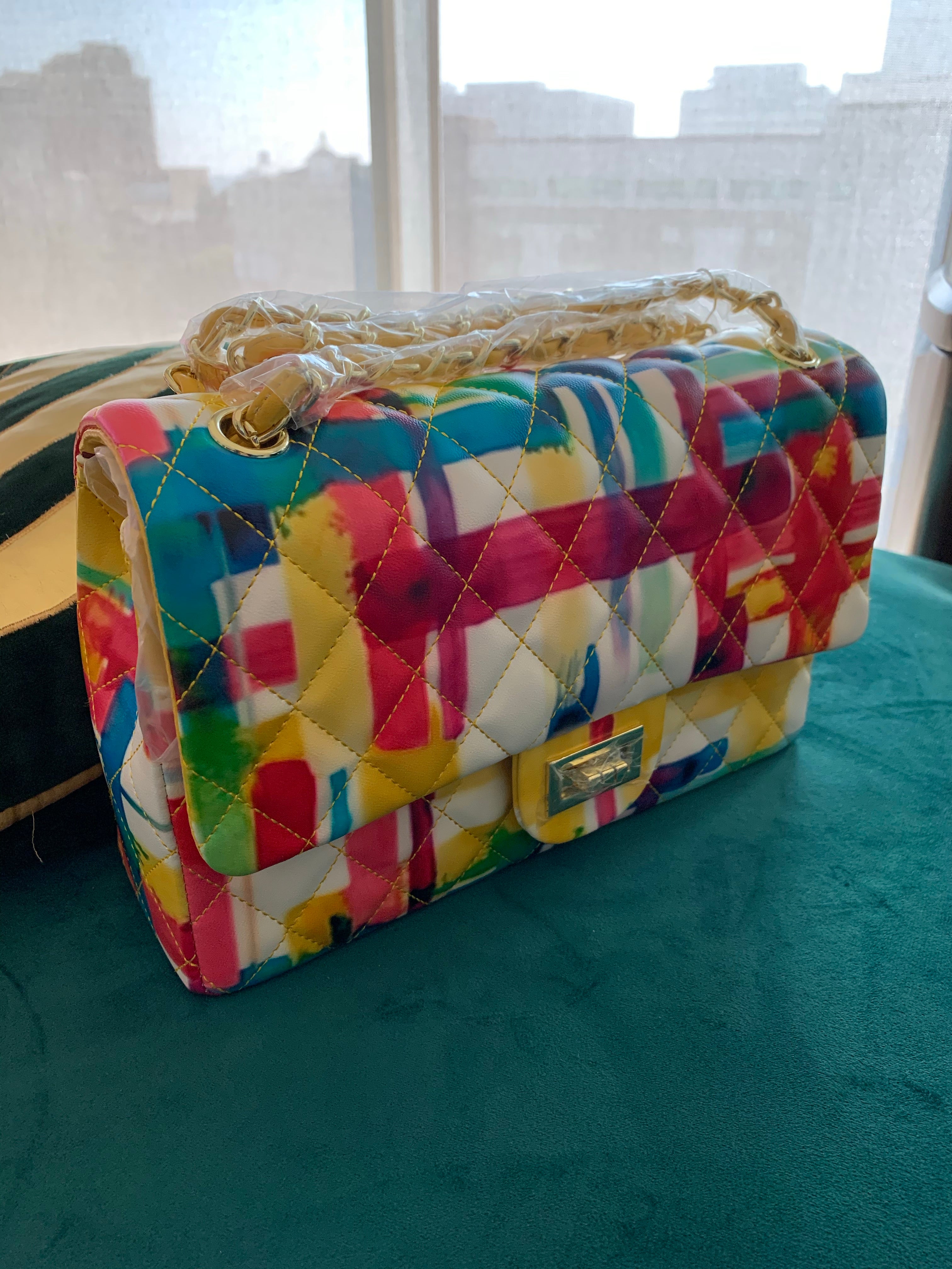 Quilted Painting Handbag