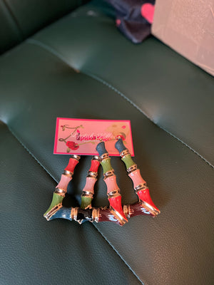 Multi Color Trapezoid Bamboo Hoops