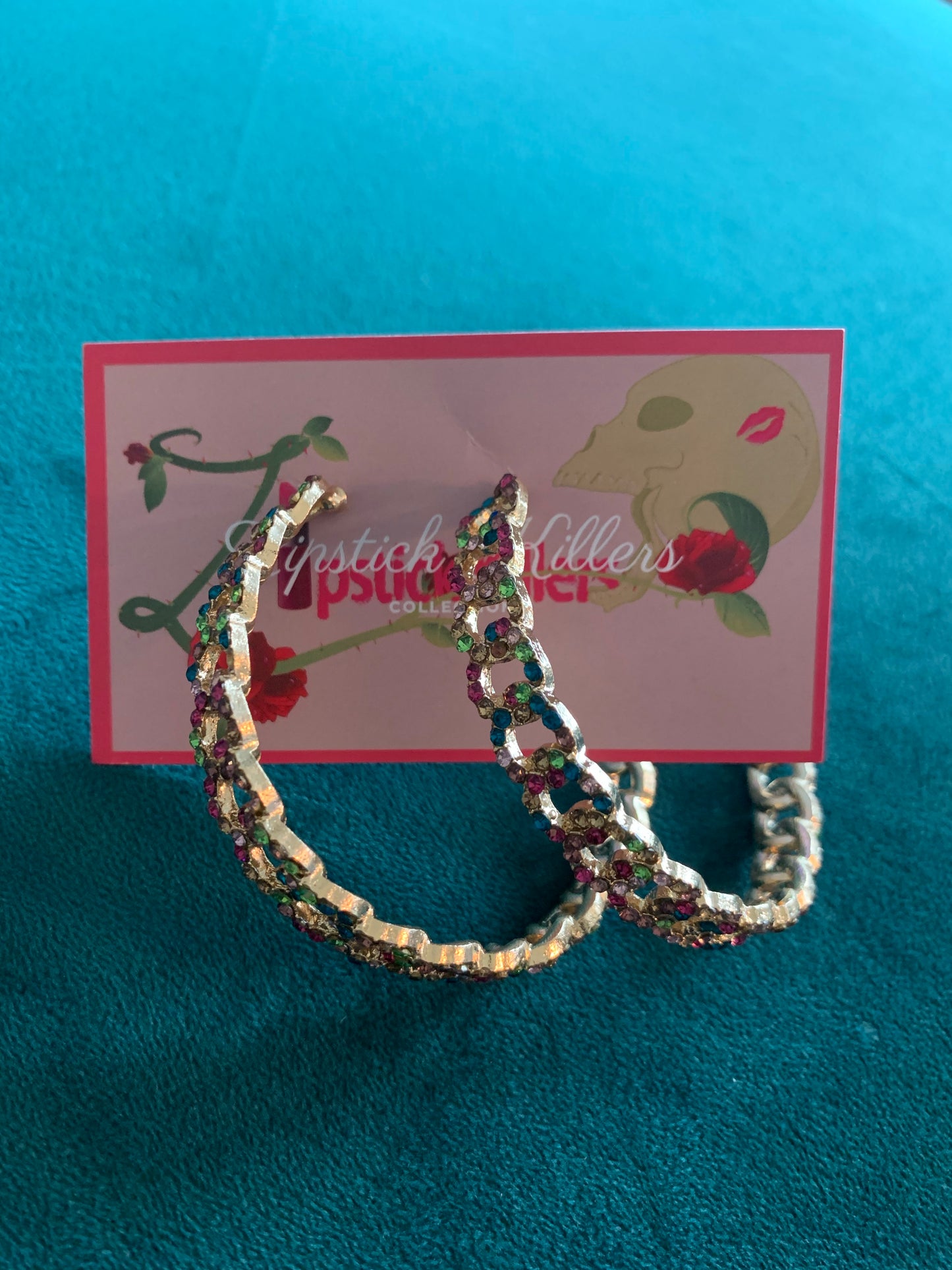 Multi Color Chain Link Hoops