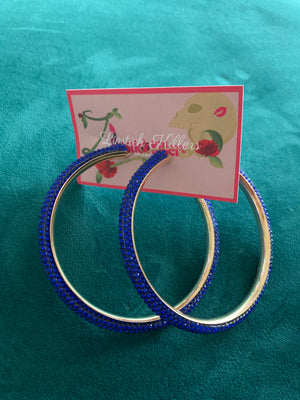 Open image in slideshow, Crystal Gold Hoops
