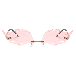 Pink Flames Rimless Sunglasses