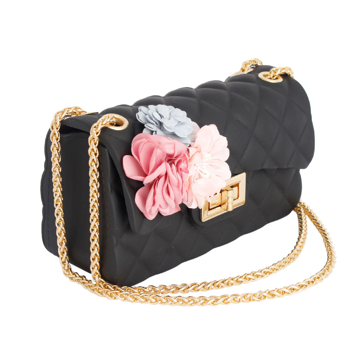 Black Jelly Flower Quilt Bag