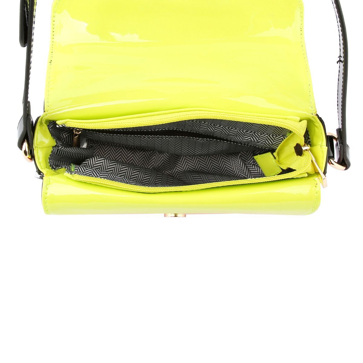 Black Pink Yellow Shiny Crossbody Bag