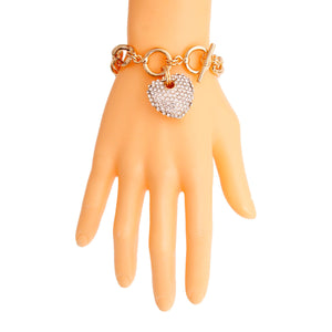 Open image in slideshow, Clear Gold Heart Toggle Bracelet
