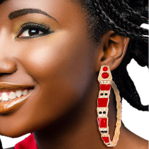Open image in slideshow, Luxury Red 3D Snake Wrap Hoops
