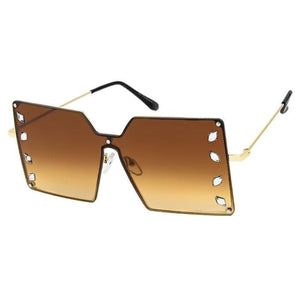 Brown Square Stone Sunglasses