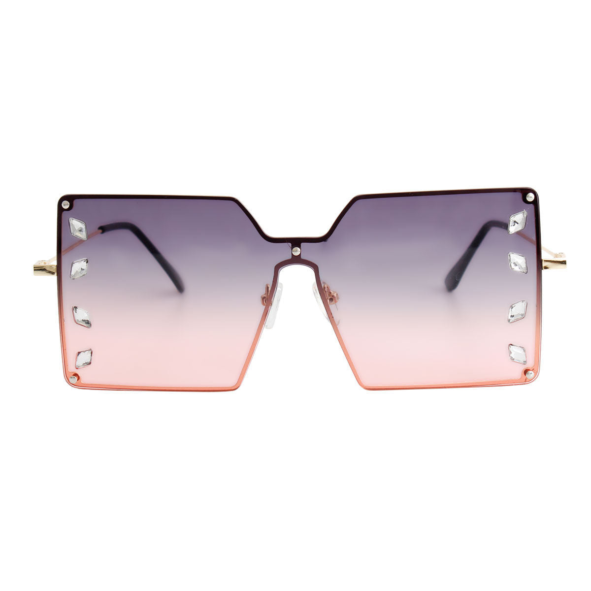 Purple Square Stone Sunglasses