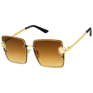 Brown Square Clover Sunglasses