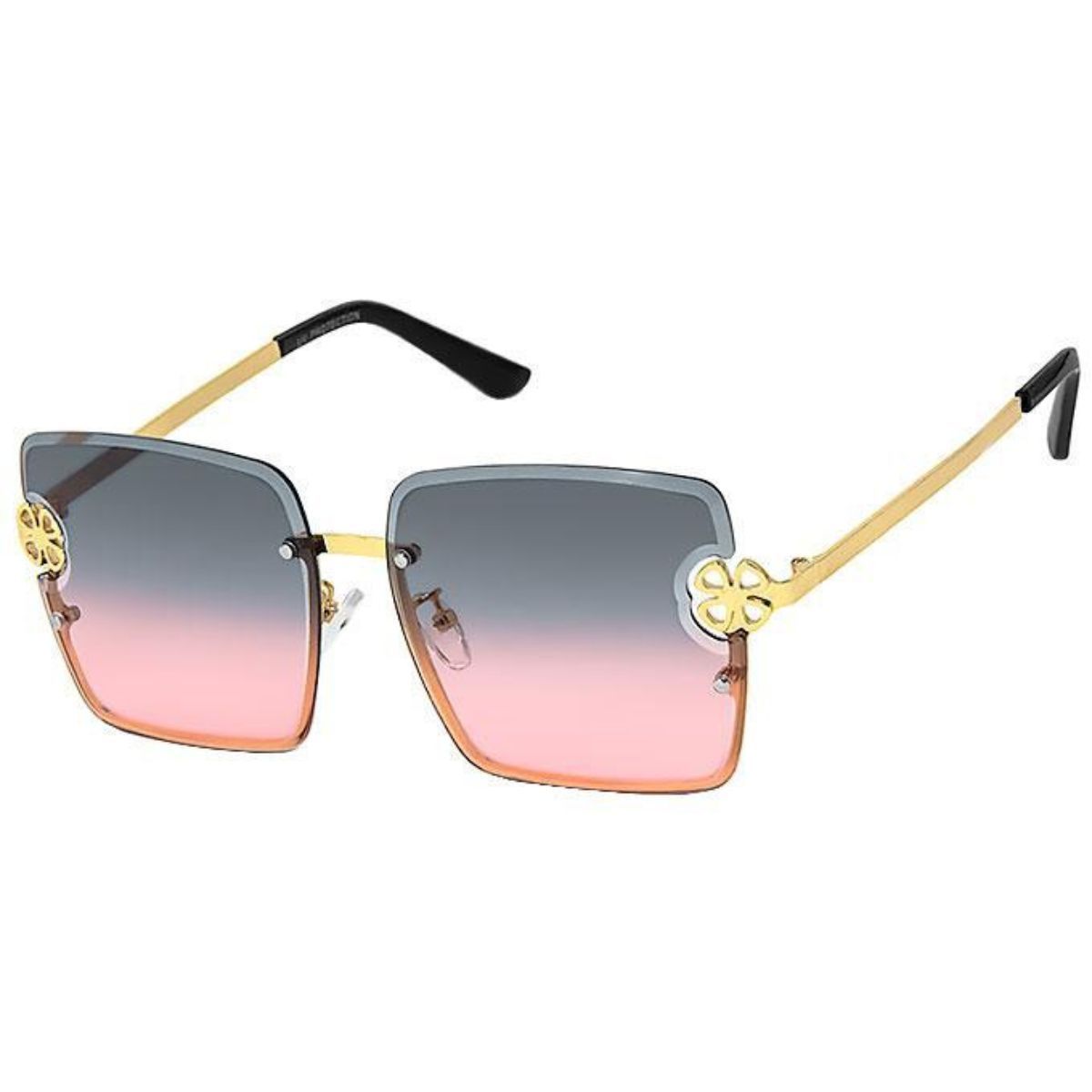 Gray Square Clover Sunglasses