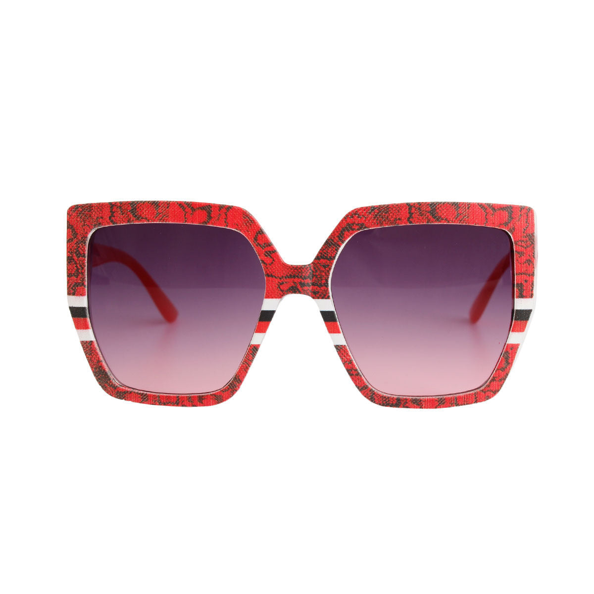 Red Snake Square Sunglasses