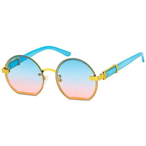 Open image in slideshow, Blue Round Flat Sunglasses
