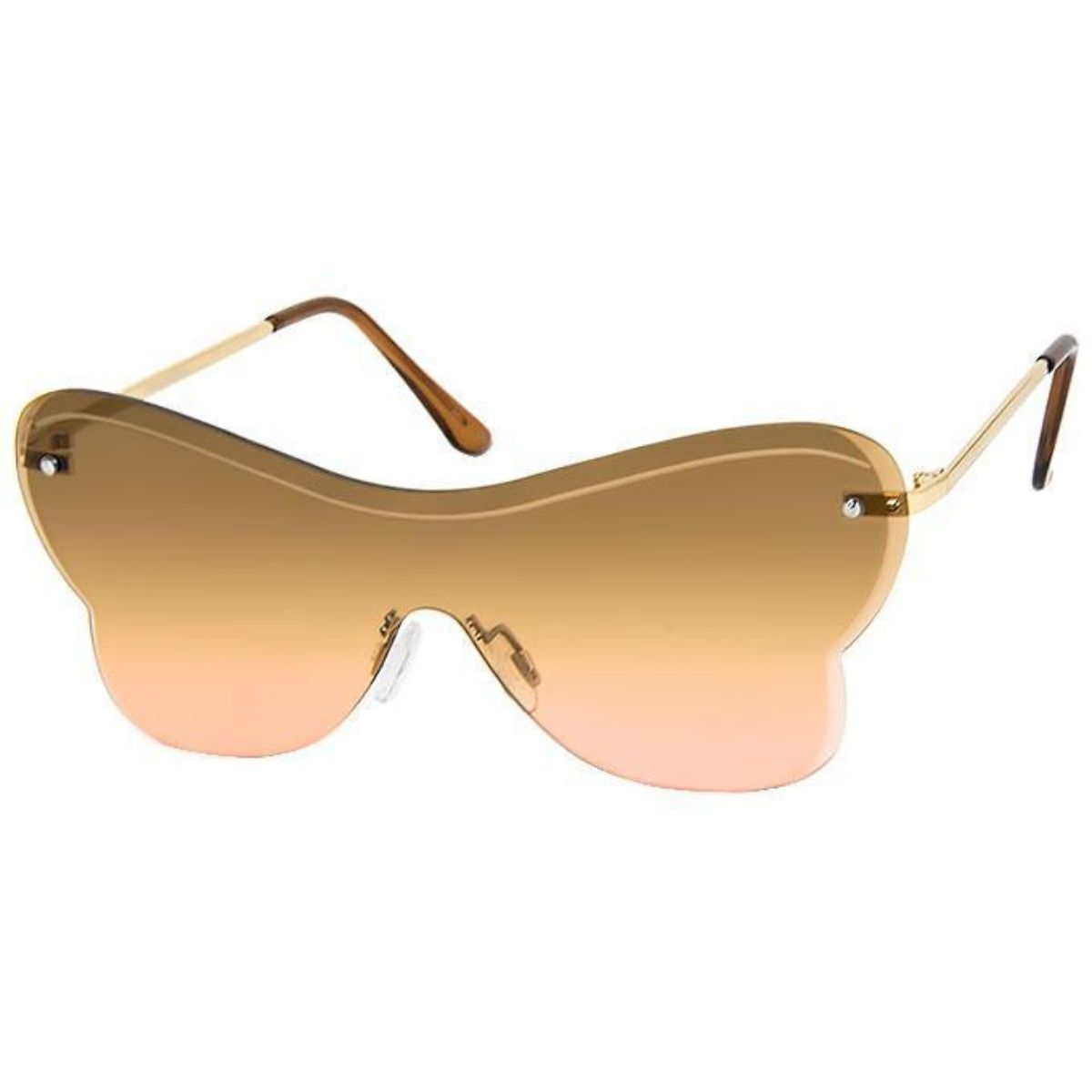 Brown One Piece Butterfly Sunglasses
