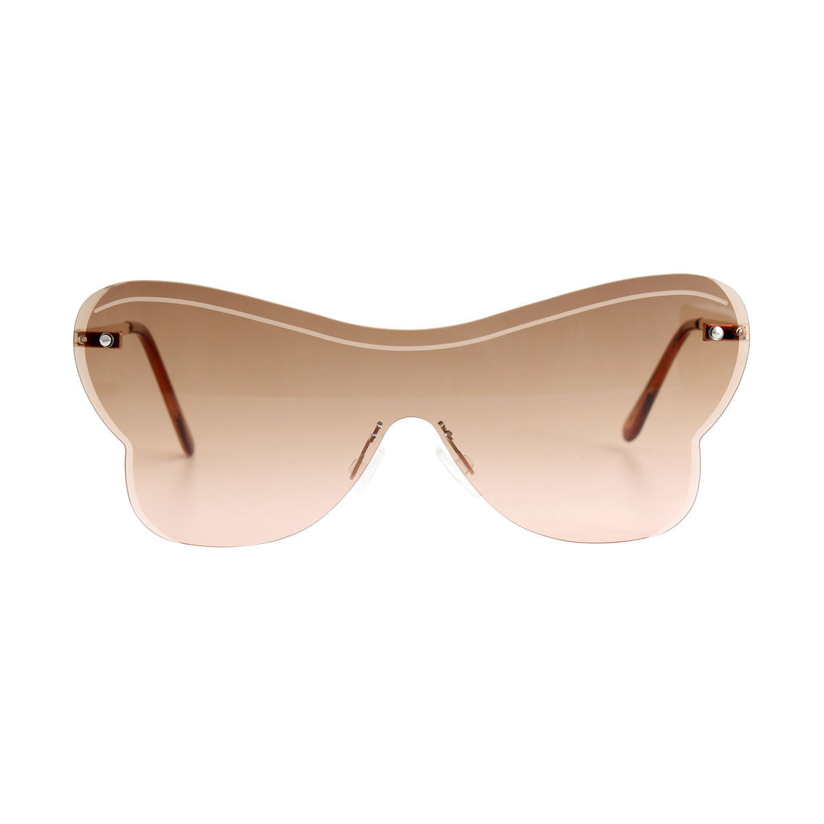 Brown One Piece Butterfly Sunglasses