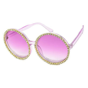 Open image in slideshow, Purple Round Stone Sunglasses
